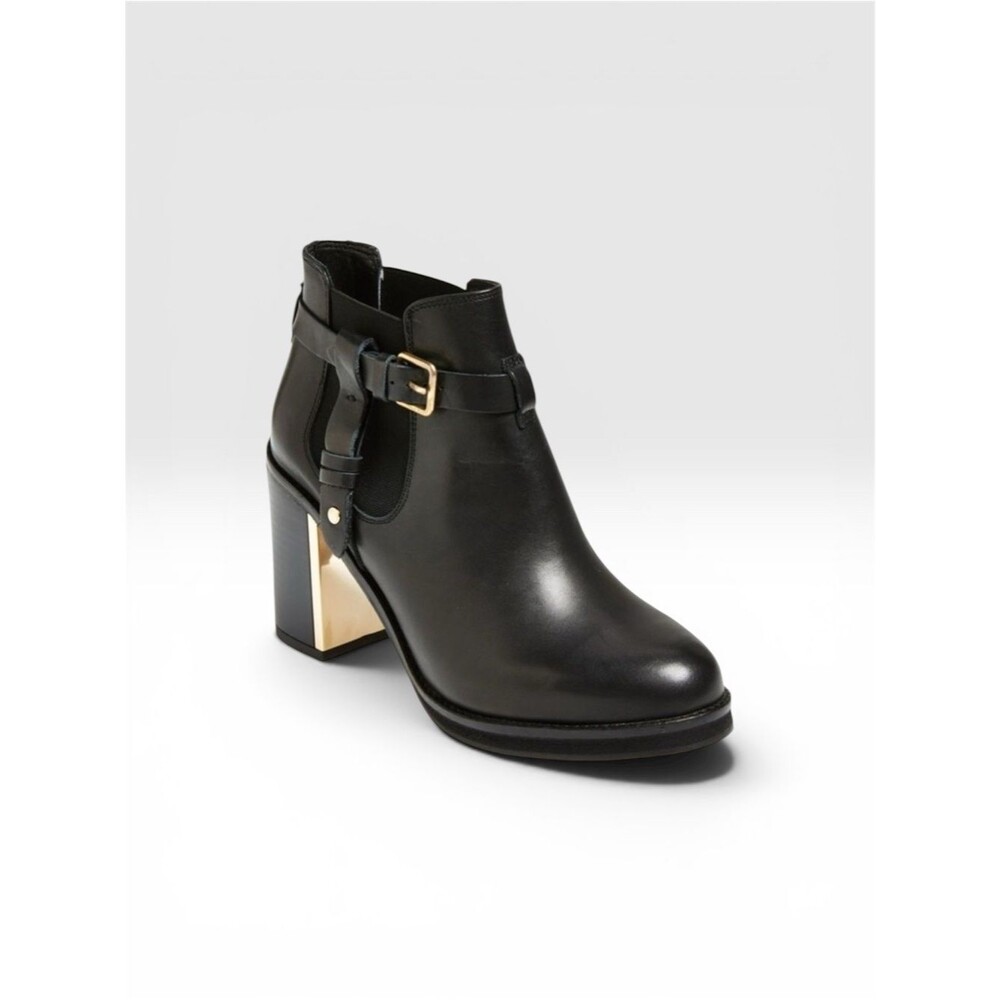 TOPSHOP mine leather buckled ankle boots